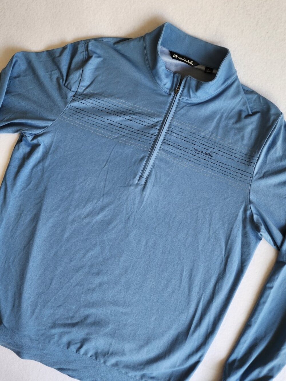 TravisMathew Men’s Blue 1/4 Zip Performance Pullover Size Large